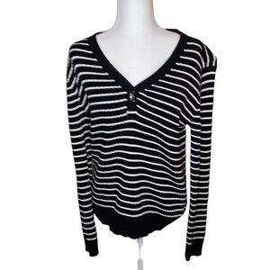 Lauren Ralph Lauren long sleeve v neck striped Sweater